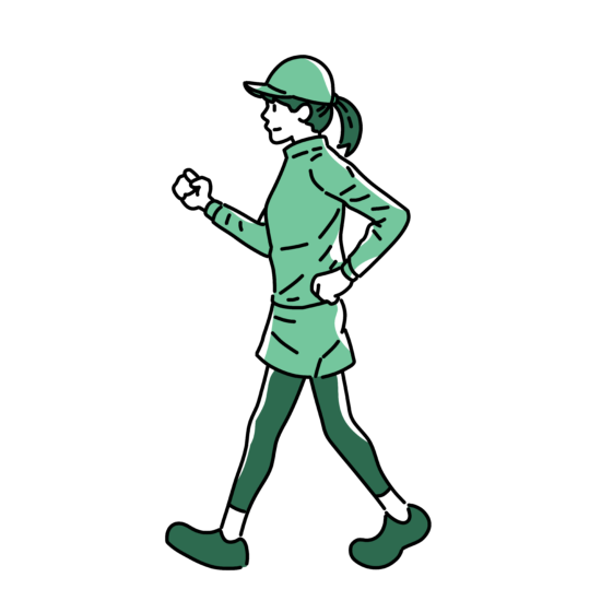 ウォーキングをしている女性のイラスト