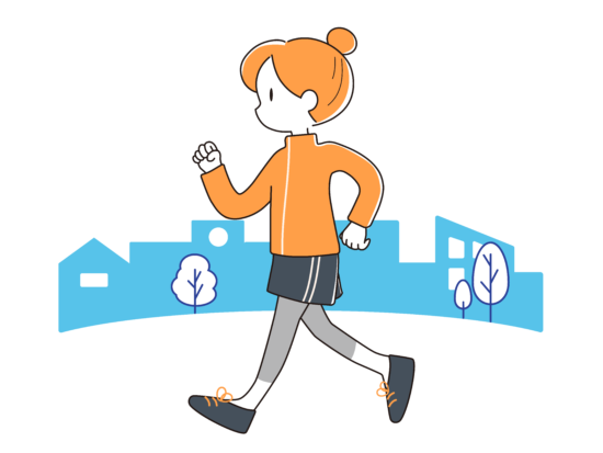 運動をしている女性のイラスト