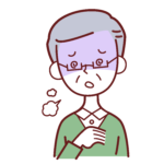 息切れしている高齢男性のイラスト