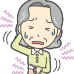 かゆがっている女性のイラスト