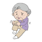 膝をさわる高齢女性のイラスト