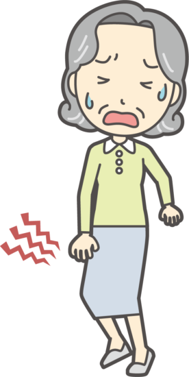 膝関節で音がする高齢女性のイラスト