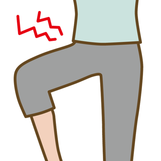 股関節で音がしている様子のイラスト