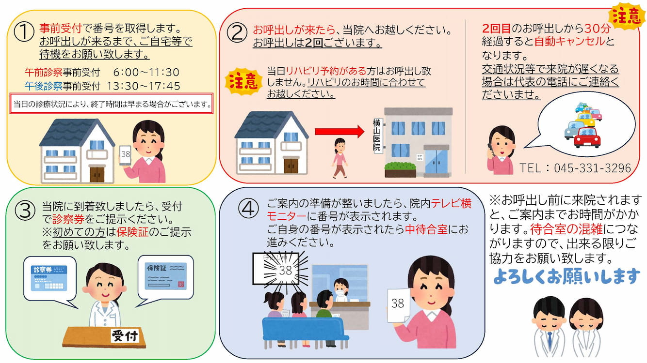 事前受付のご案内及び注意事項